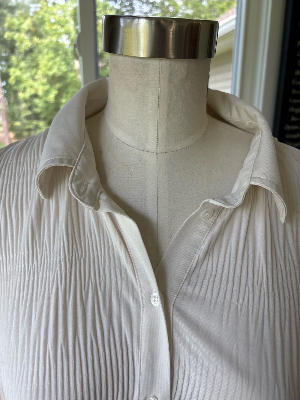 ASOS Cream Textured Button-Down Shirt - Picture 3 of 5